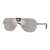 Lunettes de soleil carrées en métal avec motif de jambe miroir pour hommes Lunettes de soleil Argent VE229410006G