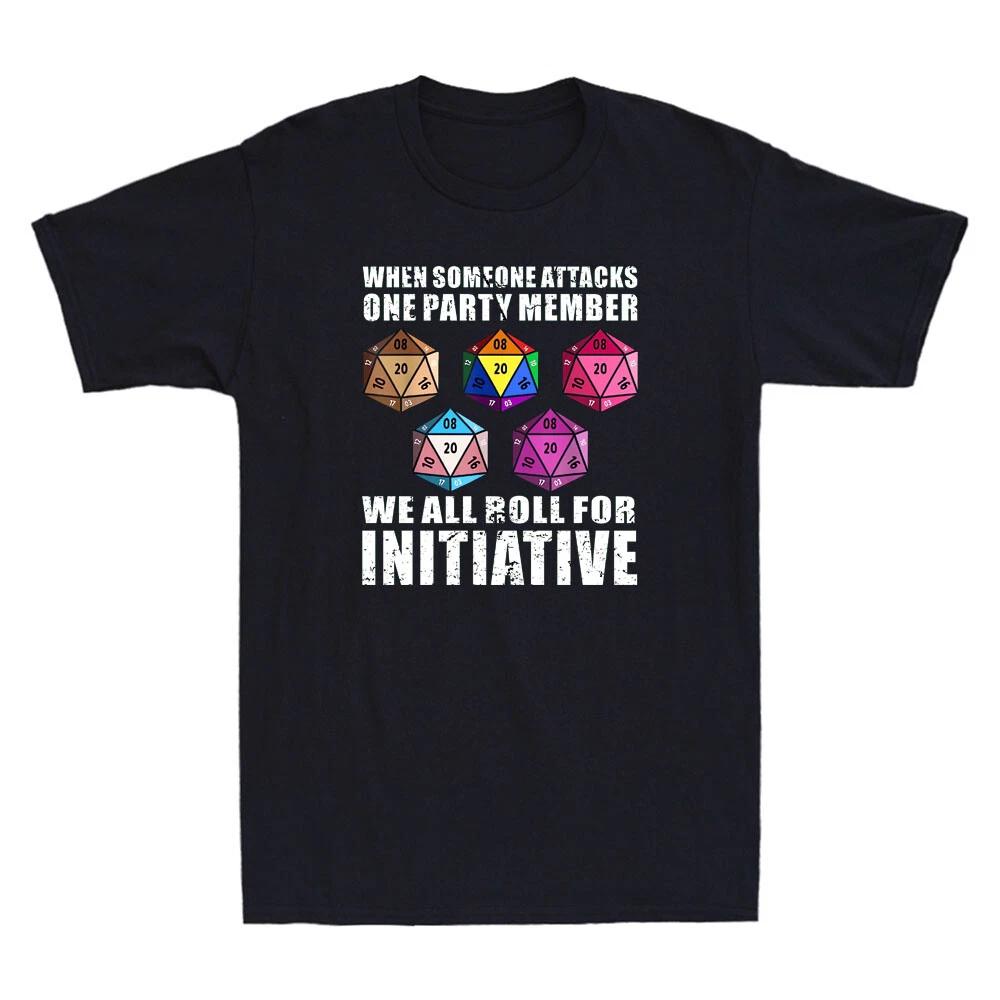 When Someone Attacks One Party Member D20 Dice LGBTQ Ally Vintage Unisex T-Shirt