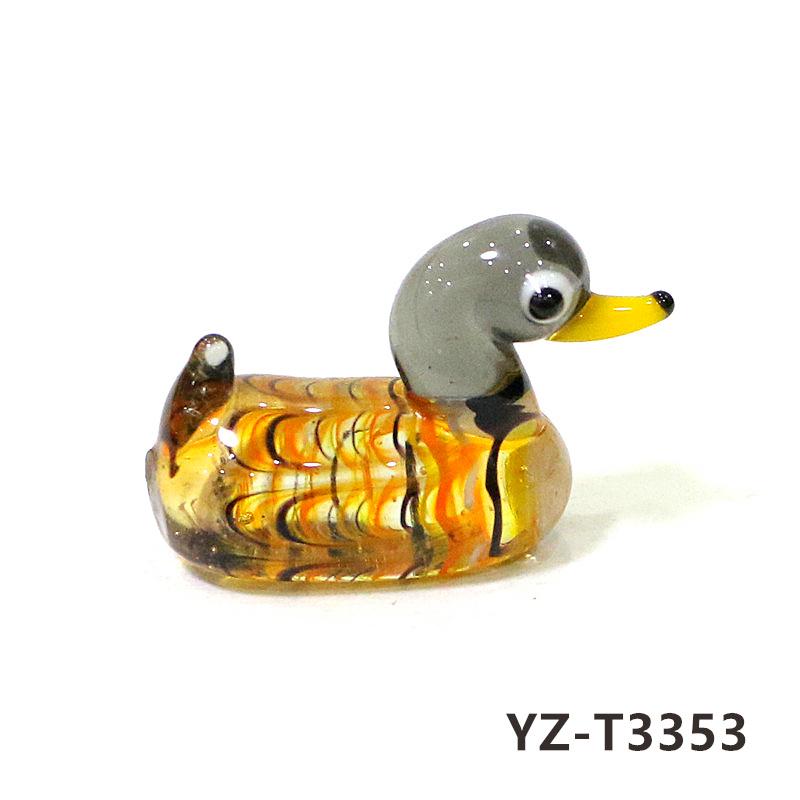 Colorful Cute Glass Duck Mini Figurine Craft Ornament Easter Animal Tiny Statues Home Table Micro Fairy Garden Decor Accessories