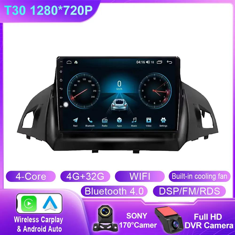 Car Radio For Ford C-MAX Kuga 2 Escape 3 2012 - 2019 Carplay Autoradio Android 14 Auto 4G WIFI GPS Car Multimedia Touch Screen