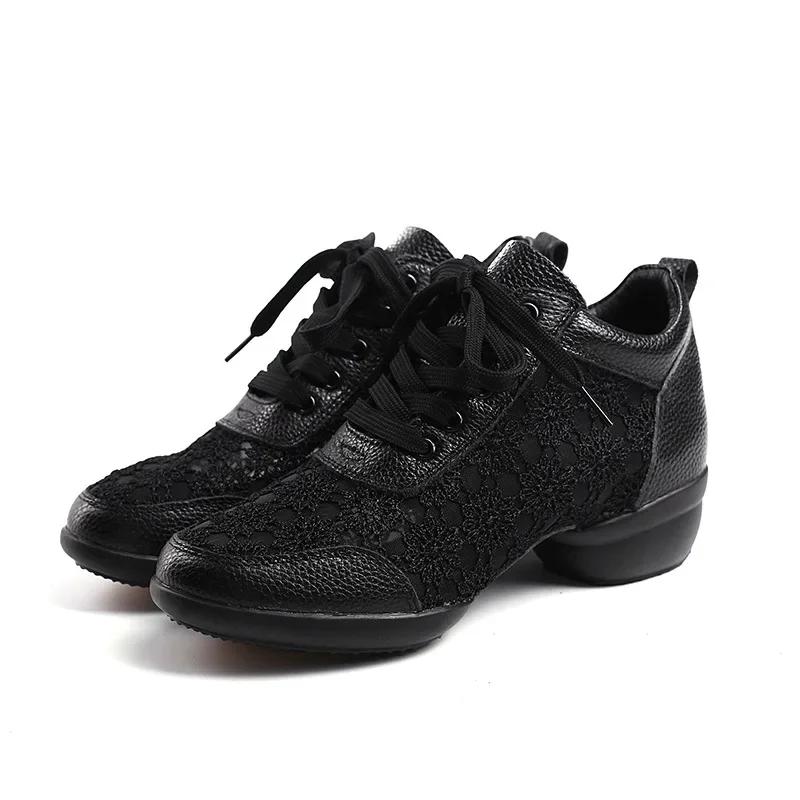 XIHAHA Casual Women Net Surface Dance Shoes Girls High Heel Dancing Shoes Ladies Outdoor Modern Jazz Square Dance Shoes