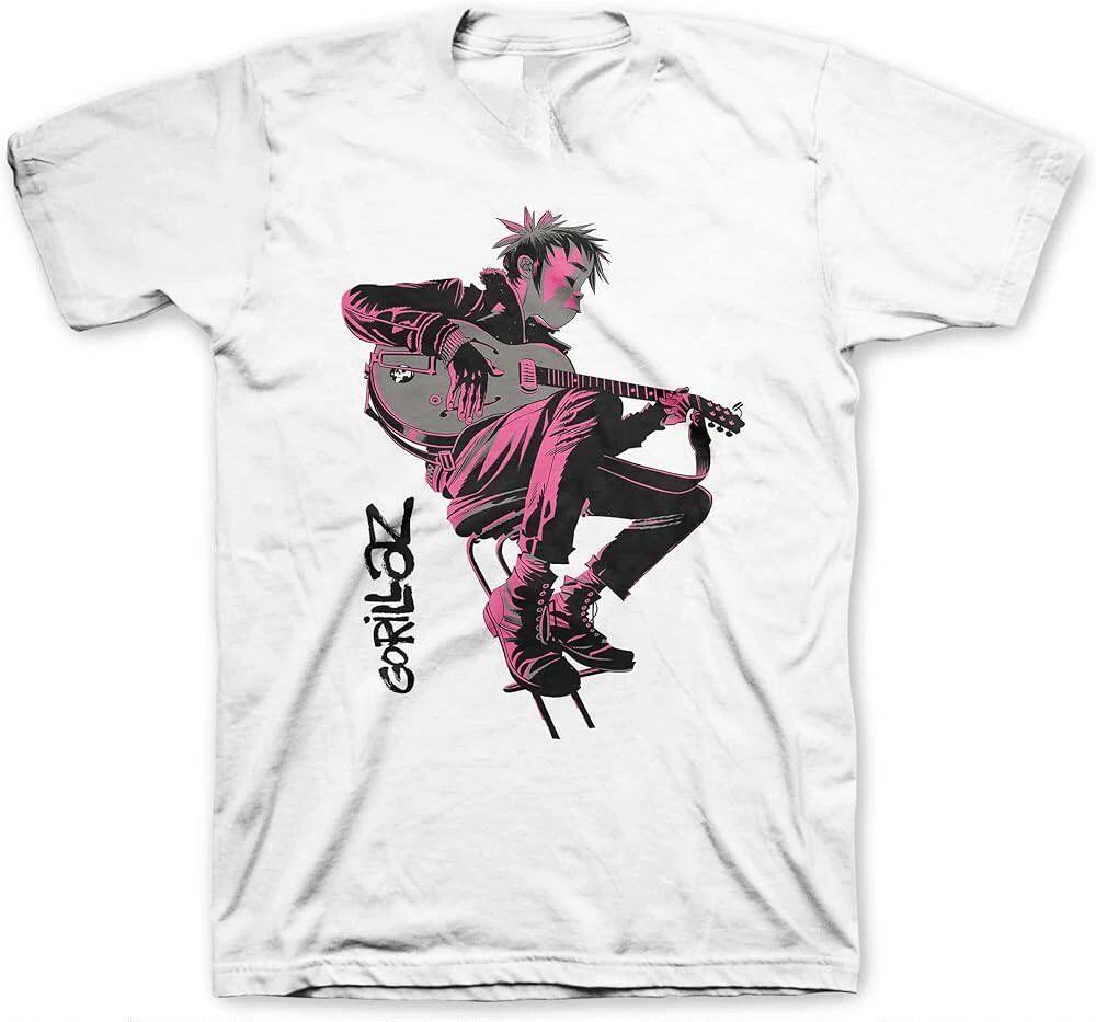 Rock Punk Band T Shirts Gorillaz Print Tops British Virtual Band Vintage Rock T Shirts Casual Loose Streetwear Fans Gift Unisex