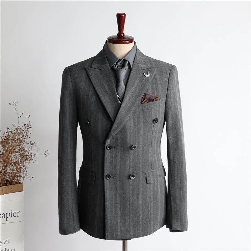 Elegant Man Suit Wedding Slim Fit Double Breasted Buttons Casual Business Man Outfit Set