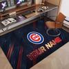 Custom Rug Chicago Cubs Pattern Print Name Text Soft Non‑Slip Floor Carpet for Home Indoor Decoration