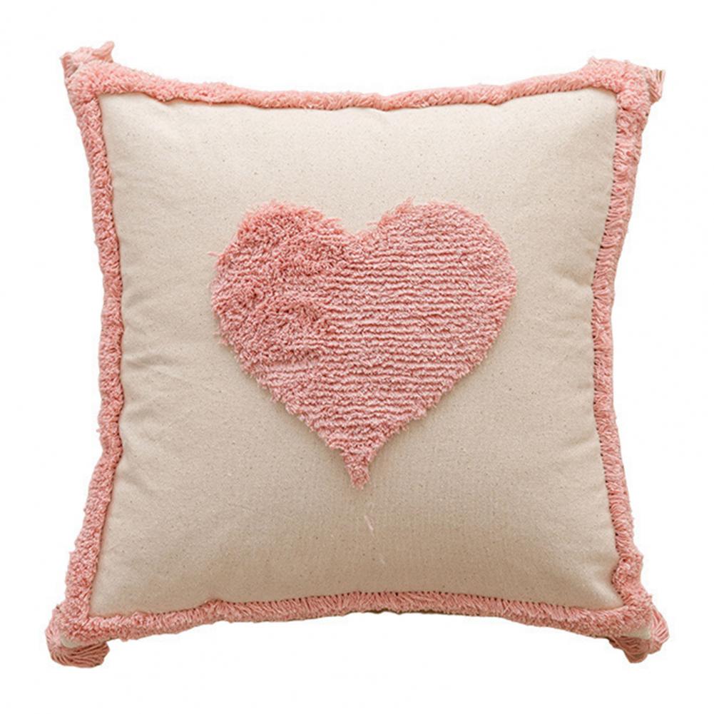 

Heart-shaped Pillow Cover Velvet Pillowcase Pillow Cover Valentine s Day Throw Pillow Cover Plush Fur Pink Sofa Cushion Case