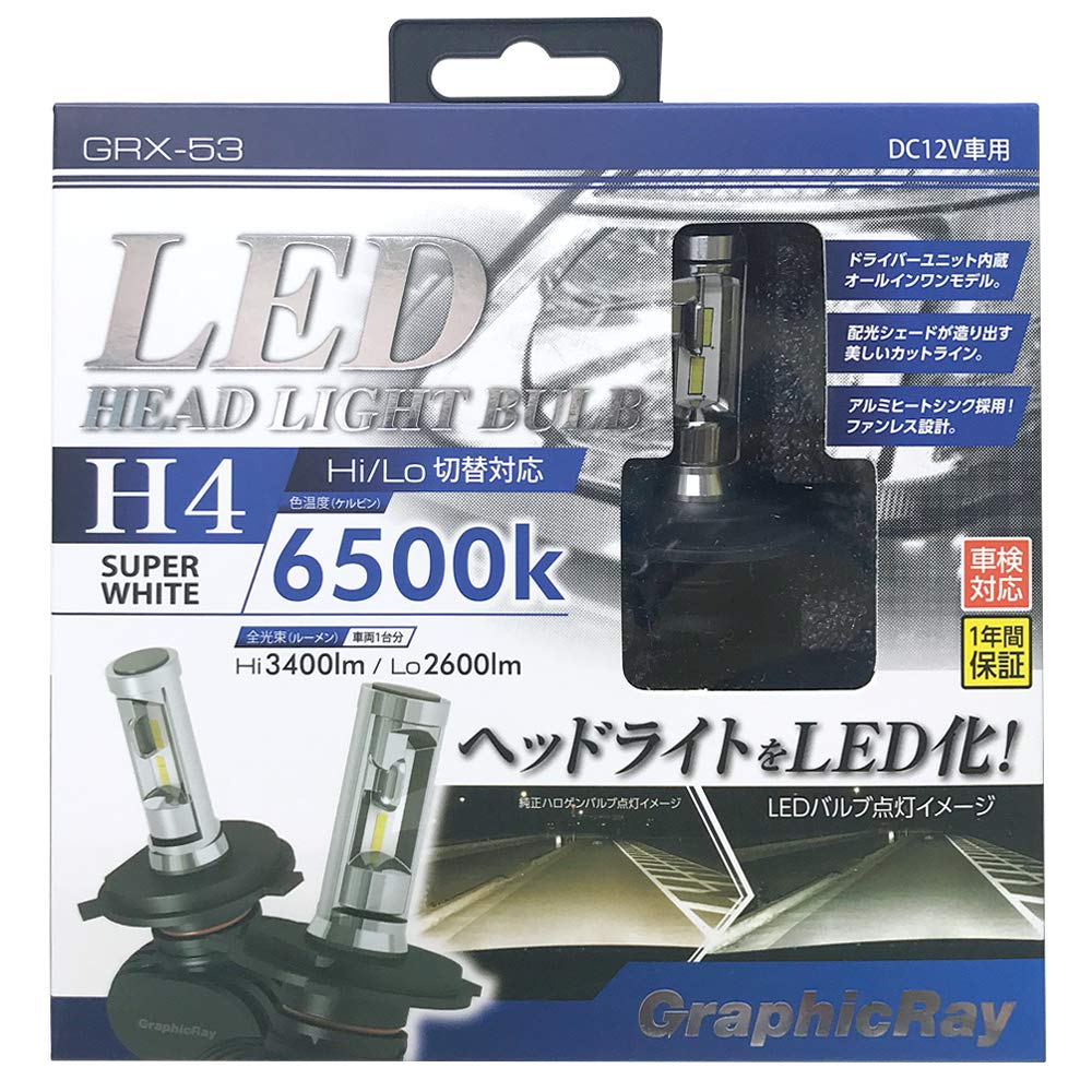 LED headlamp bulb/H4 6500K GRX-53