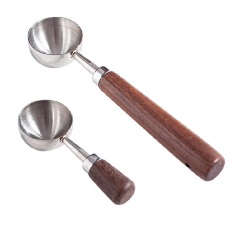 Vintage Walnut Wood Handle Spoon Tablespoon Coffee Powder Measuring Spoon
