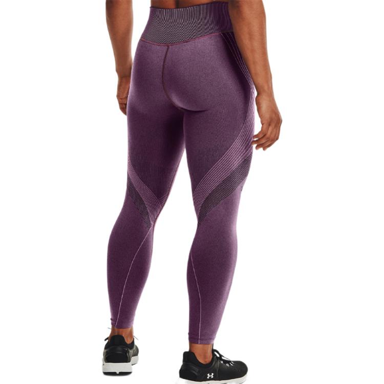 Under Armour Seamless Sports Training Capri Leggings Women Bottoms Purple 1361022-501