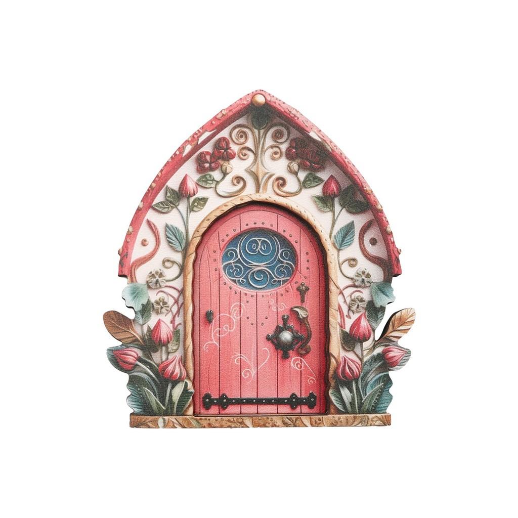 Garden Fairy Door Wooden Ornament With Creative Cottage Style For Indoor Landscape Display