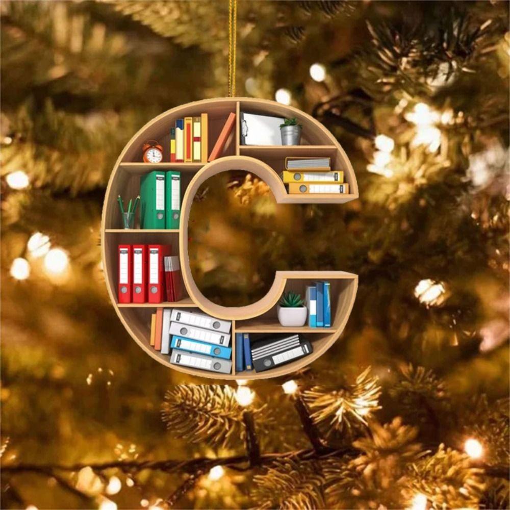 

Персонализированное украшение на рождественскую елку, книжный шкаф, узор, подвесное украшение, пара