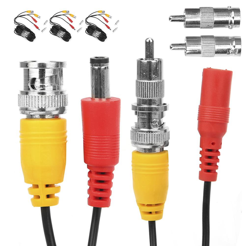 4Pcs BNC Video Power Cable CCTV Wire Cord Security System Accessories