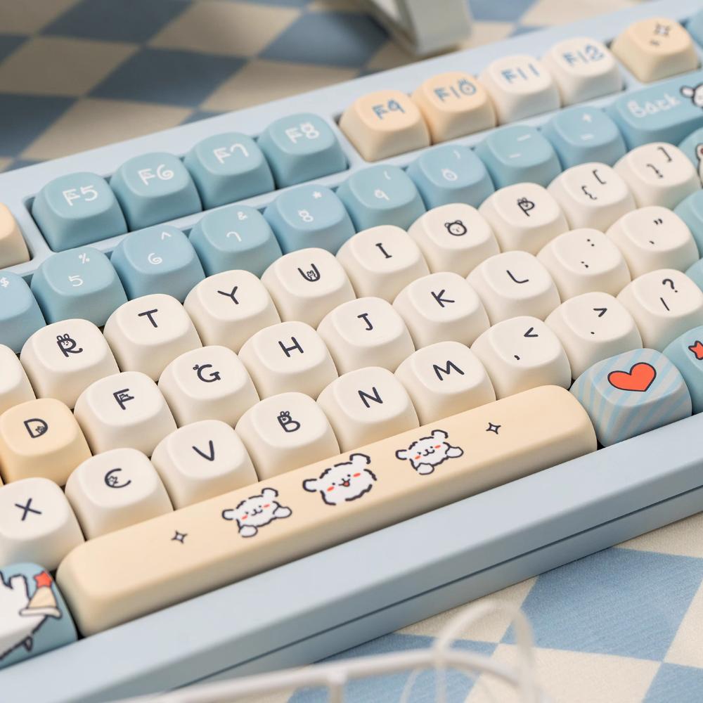 125 Key Line Puppy Keycap Set PBT Cute Type MOA Keycap Compatible MX Switch Wooting Mechanical Keyboard