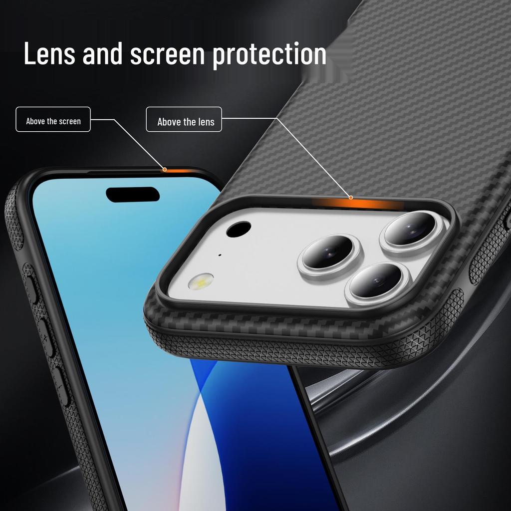 Carbon Fiber Magnetic Support Case for Apple iPhone 17 Pro Max