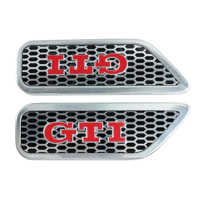

2026 Hot For VW VOLKSWAGEN 2Pcs 3D Aluminum Rline R Line Car Fender Wing Decal Stickers GTI Badge Door Fender Decal For VW Golf