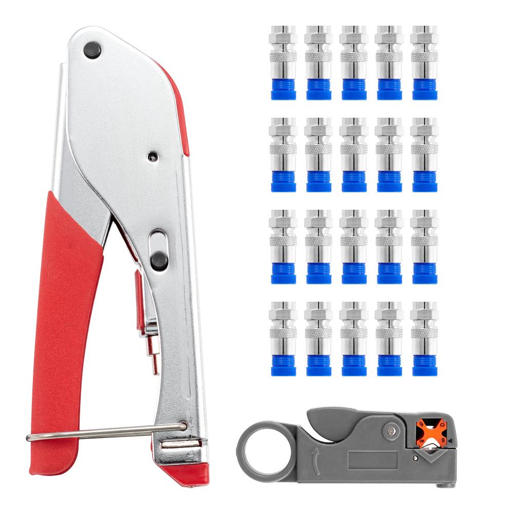 

Набор инструментов для обжима и зачистки коаксиального кабеля Aximan RG59/6 с плоскогубцами для F-коннекторов