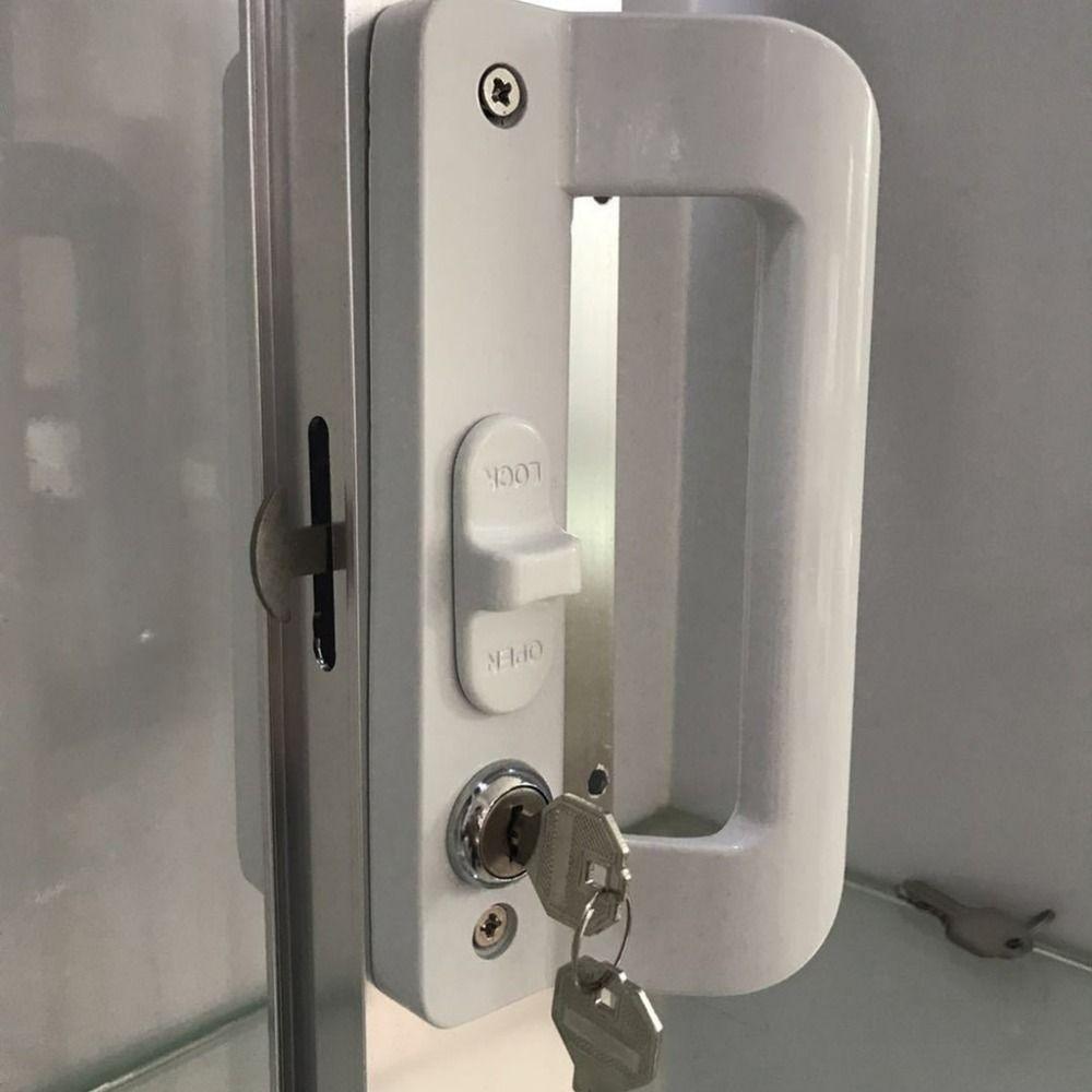 With Key Anti-theft Door Lock Set Aluminum Zinc Zinc Alloy Sliding Door Handle Replacement  Garage Sheds