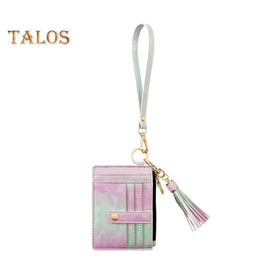 Наручний брелок із блокуванням радіочастотної ідентифікації Гаманець із 6 слотами для карток Гаманець Браслет із китицями з бісеру Брелок із штучної шкіри Браслет