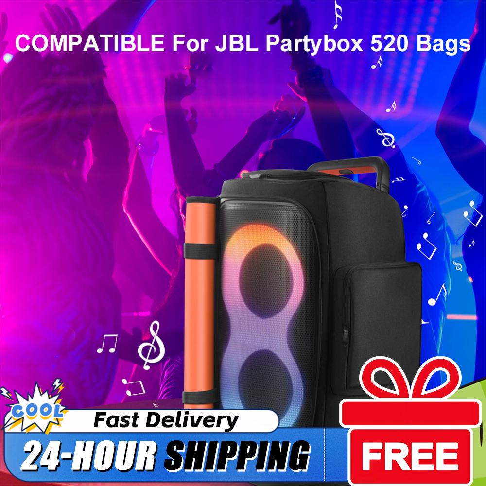 Portable Speaker Carrying Case with Mic Pocket for JBL PARTYBOX 520 Party Speaker Storage Bag Waterproof Travel Protective Cover