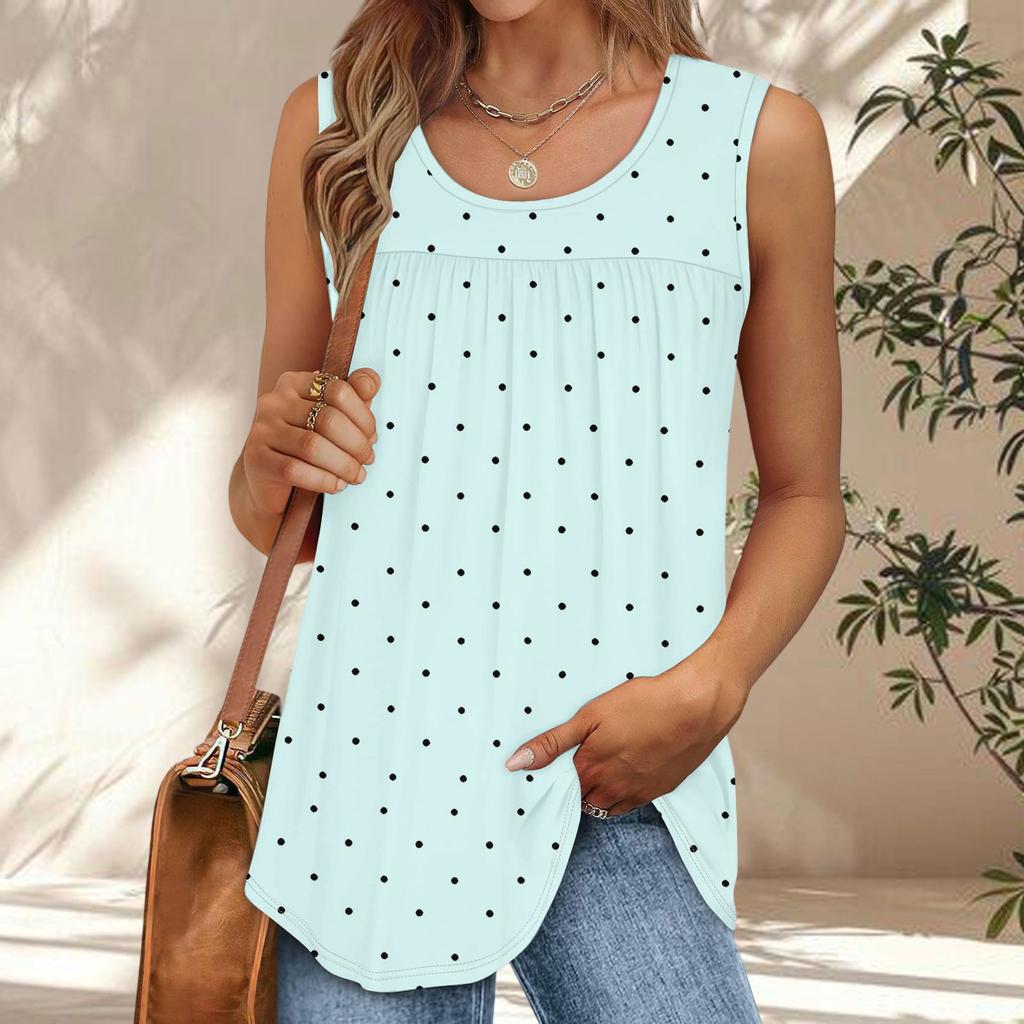 Womens Casual O Neck Loose Color Sleeveless Top T-shirt Summer Tank Tops For Women Tank Camisole Sleeveless Basic Tops
