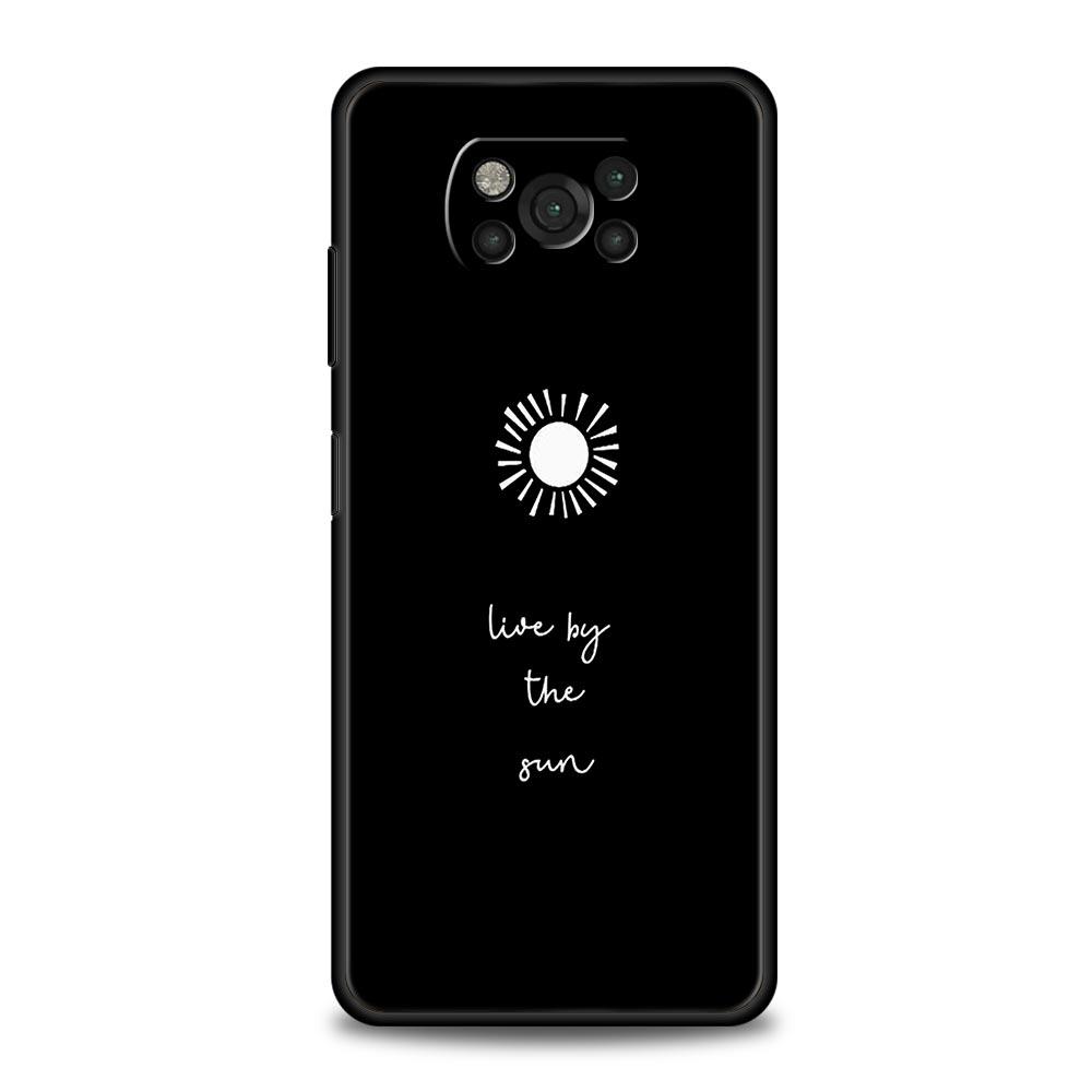 Couple Black and White Love Sun Moon For Xiaomi Poco X5 Pro Case For Poco X4 X3 NFC F5 F4 F3 GT M5 M4 5G M3 C51 C50 C55 Cover