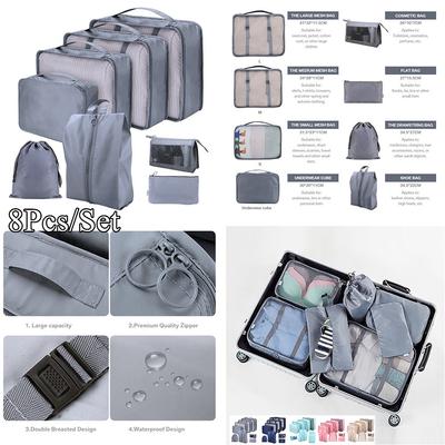 8/7/6 Pieces Set Travel Organizer Storage Bags Suitcase Packing Set Storage Cases Portable Luggage Organizer Clothe Shoe Pouch