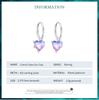 BAMOER 925 Sterling Silver Blue and Purple Gradual Changing Glass Heart Hoop Earrings for Women Sweet Romantic Jewelry