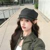 Retro Flat Top Beret For Ladies With Adjustable Fit And Sun Protection In Polyester Fabric For Autumn Wear