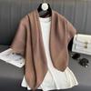 Women S Solid Color Large Square Scarf 90x90cm Casual Headscarf