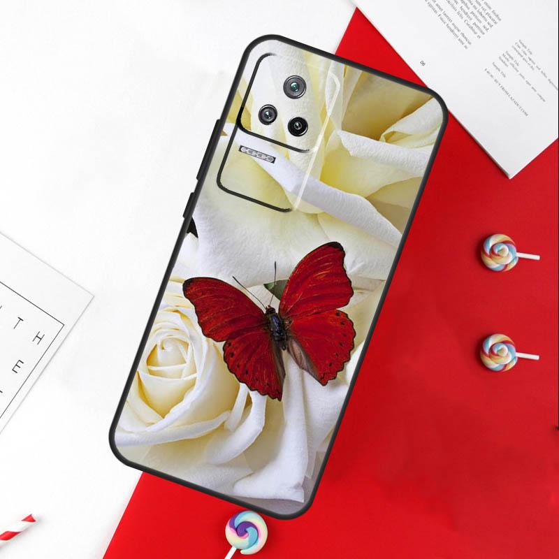Luxury Blue Butterfly Butterflies Cover For Xiaomi 13T 11T 12T 14T Pro 13 14 15 Ultra POCO X7 Pro X3 X5 X6 F5 F6 M6 Pro Case