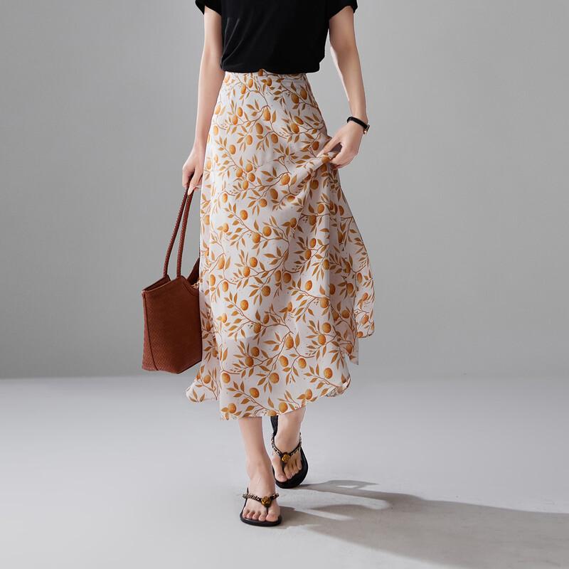 SOFSIL Women s Printed Mulberry Silk A-Line Skirt 29/XL