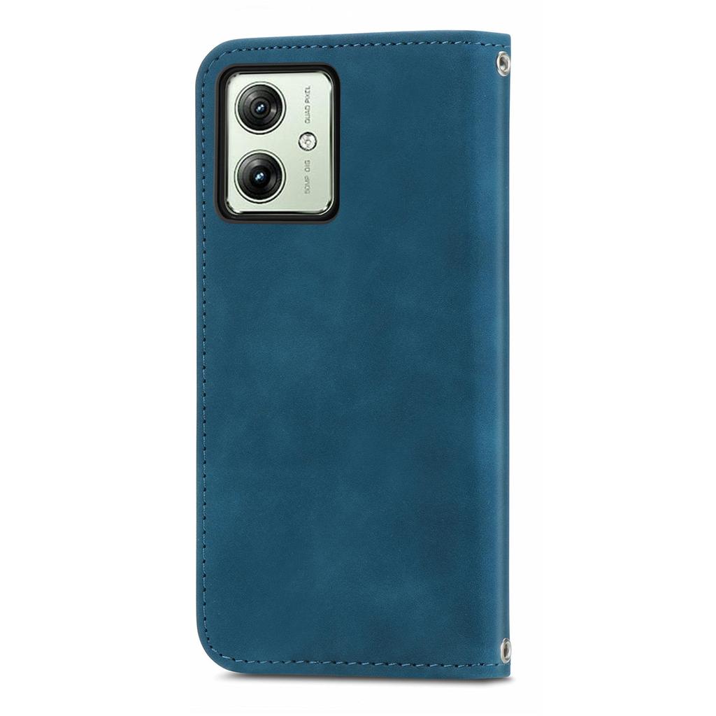 For Motorola Moto G54 5G Magnetic Case Skin-touch Wallet Stand PU Leather Phone Cover