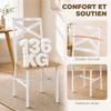 Dining Table Set with 4 Chairs, Natural Wood and White