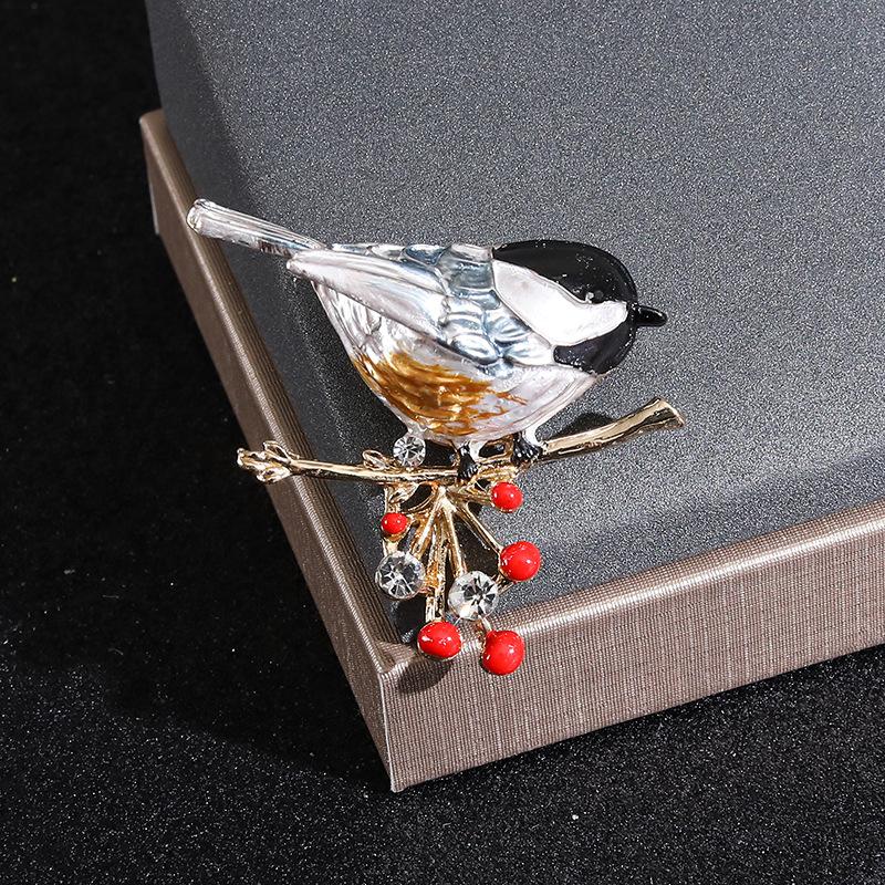 1Pcs Unisex Animal Pins Luxury Enamel Branch Bird Brooches For Women Casual Party Jewelry Accessories Gifts Decoration