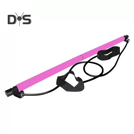 Pilates Bar with Resistance Band Strength Training Body Stretching Leg Hip Waist Arm Exercise Bar Home Gym Workout Men Women Fitness Equipment