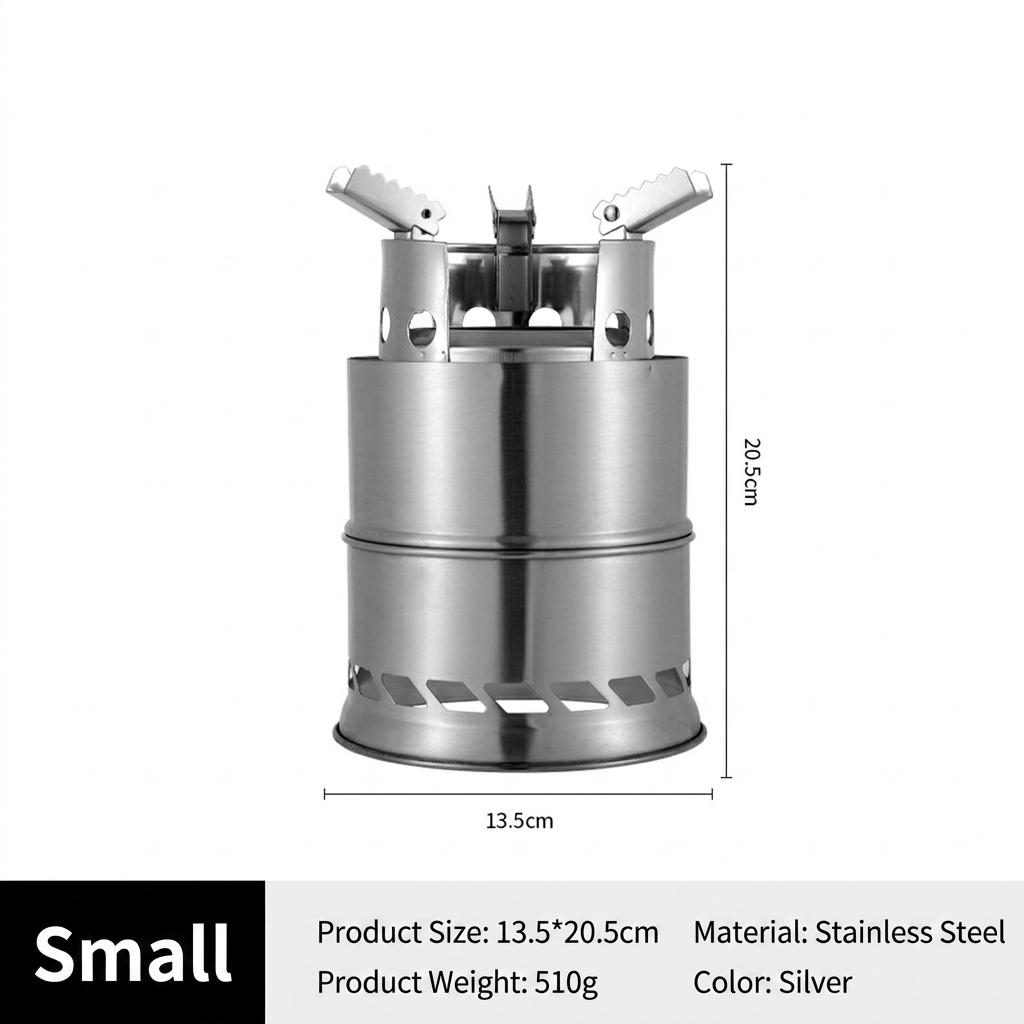 Outdoor Split Firewood Stove Camping Portable Heater Charcoal Detachable 5+ Person Capacity Barbecue Campsite Tent Oven