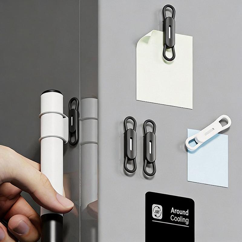 Magnetic Pen Holder Silicone Pencil Holders Adjustable Pen Pencil Holder Sticker For Refrigerator Whiteboards Marker Organizer