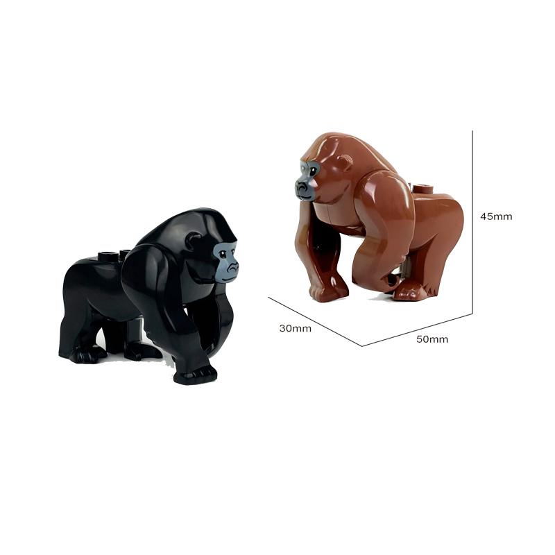 MOC Farm Zoo Animal Building Blocks Crocodile Shark Dolphin Chimpanzee Cow Leopard Educational Game Accessories Bricks Kids Toys