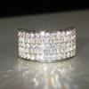 Huitan Sparking Gorgeous Rings for Women Brilliant Attractive Accessories with Shiny Cubic Zirconia Exquisite Wedding Zircon