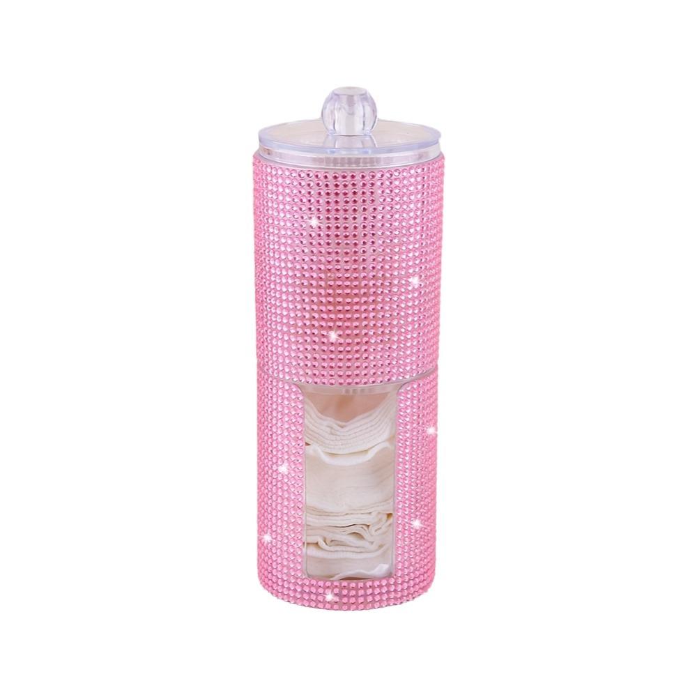 

Round Double-Layer Cotton Swab Holder 2 in 1 Cotton Swab Storage Box Bedroom розовый