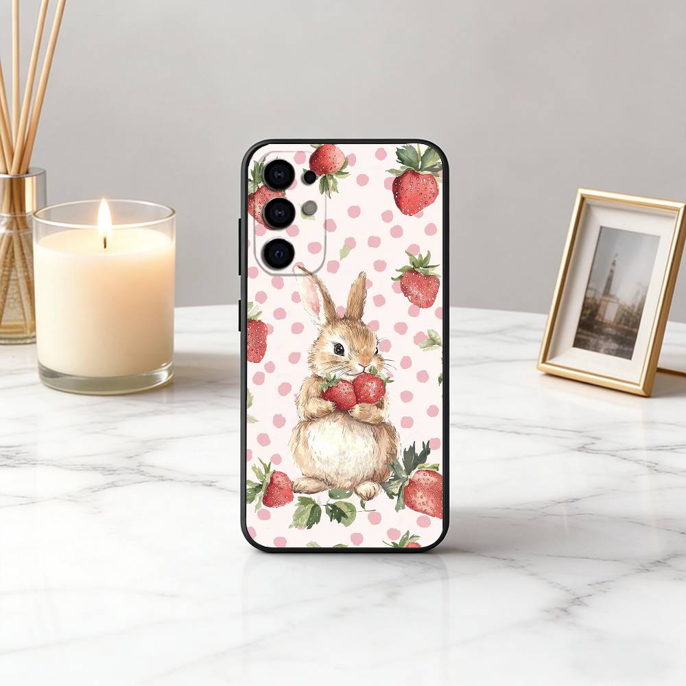 Cute R-Rabbit P-Peter-RP Phone Case Black Silicone Soft For Samsung S25,S24,S21,S22,S23,S30,Ultra,S20,Plus,Fe,Lite