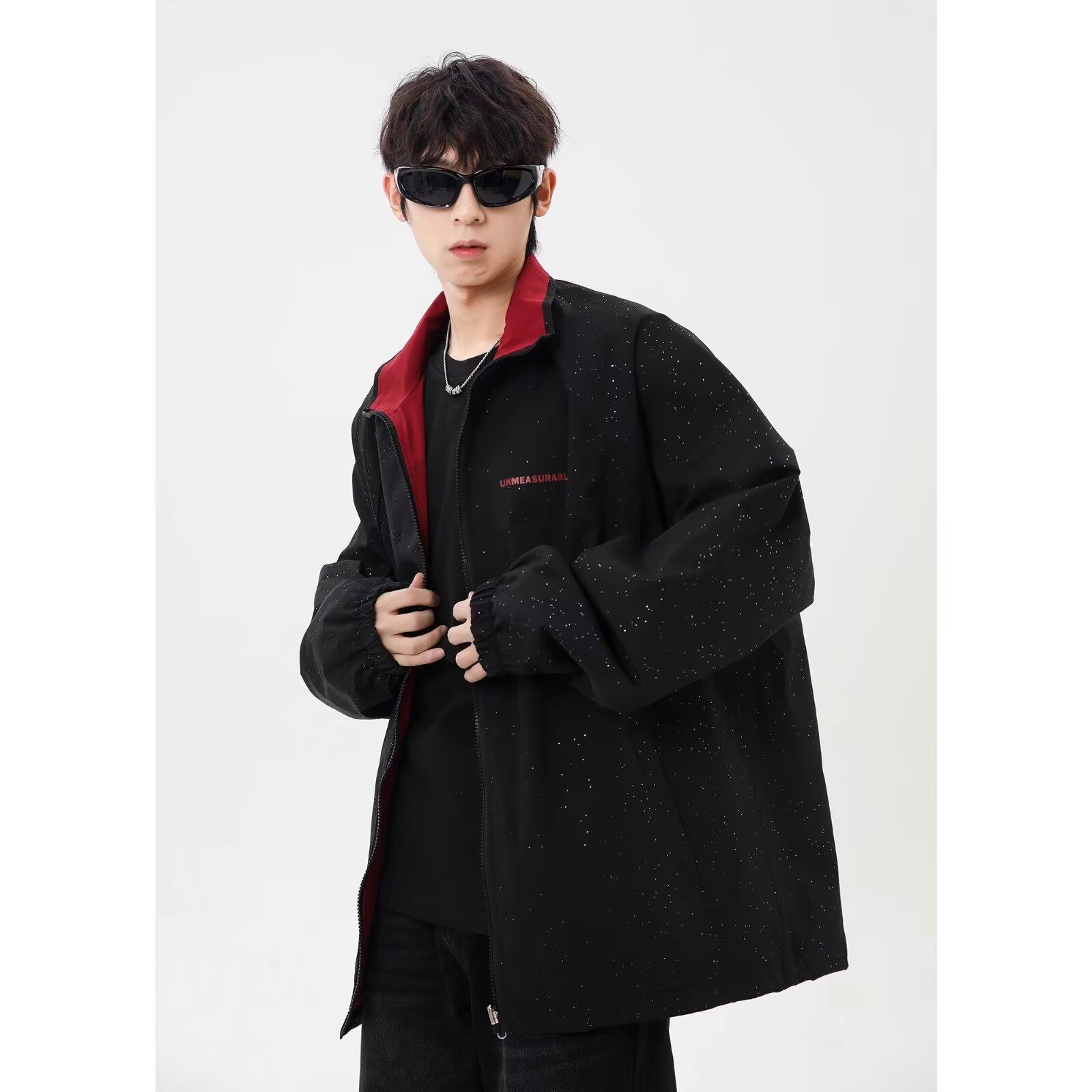 

2025 Весна и осень PU красивое пальто мужское Ins High Street модный бренд Гонконгский стиль японский стиль Харадзюку корейский стиль модная свободная куртка 3XL красный