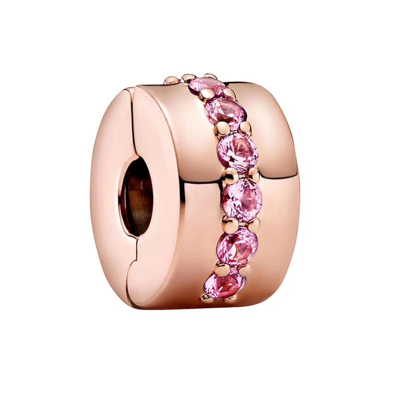 New Copper Rose Gold Lock Love Bow Tree Safety Buckle Charm Bead Fit For Bracelet Necklace Diy Women'S Boutique Jewelry