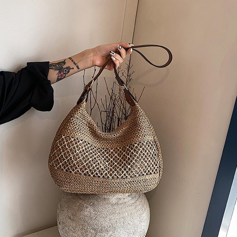Woven Summer Fashion Straw Bag Beach Holiday Crossbody Bag Shopping Large Capacity Shoulder Bag For Ladies Women