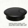 6PCS Desk Grommet 3 Inch ABS Plastic Desk Cord Cable Hole Cover Wire Organizer Caps for Home Office Computer Table Black