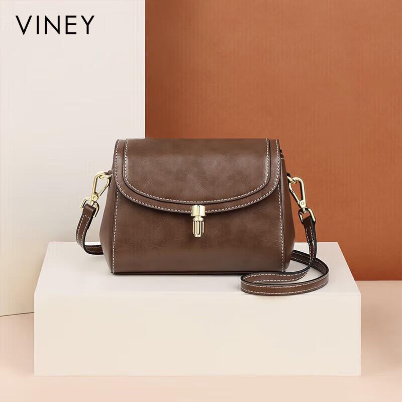 VINEY Women's Leather Crossbody Bag