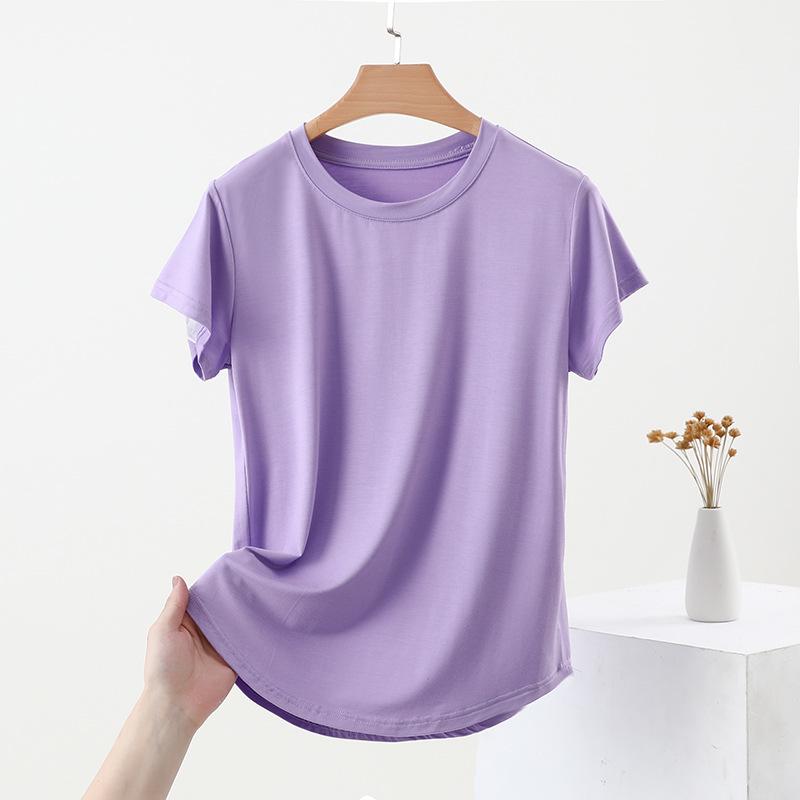 Women's Slimming U-Neck Short Sleeve Solid T-Shirt - Summer Fashion Basic