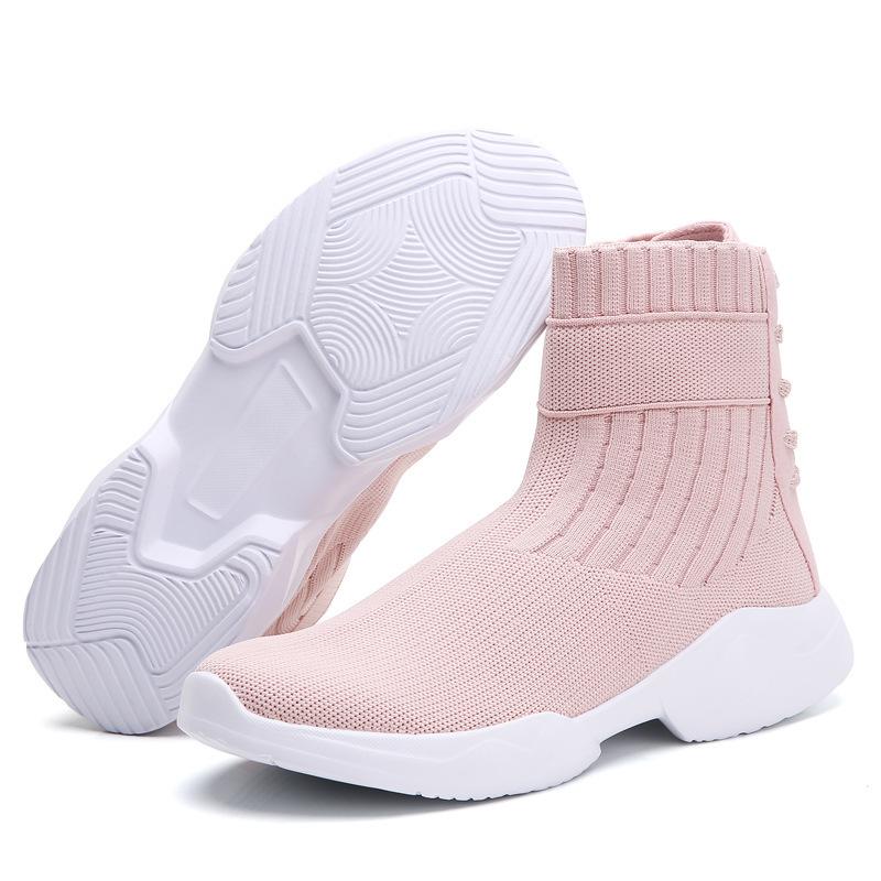 Spring and Autumn New Fashion Casual Ultra Light Women's Boots Trend Comfortable Flying Weaving Large Size Socks Shoes