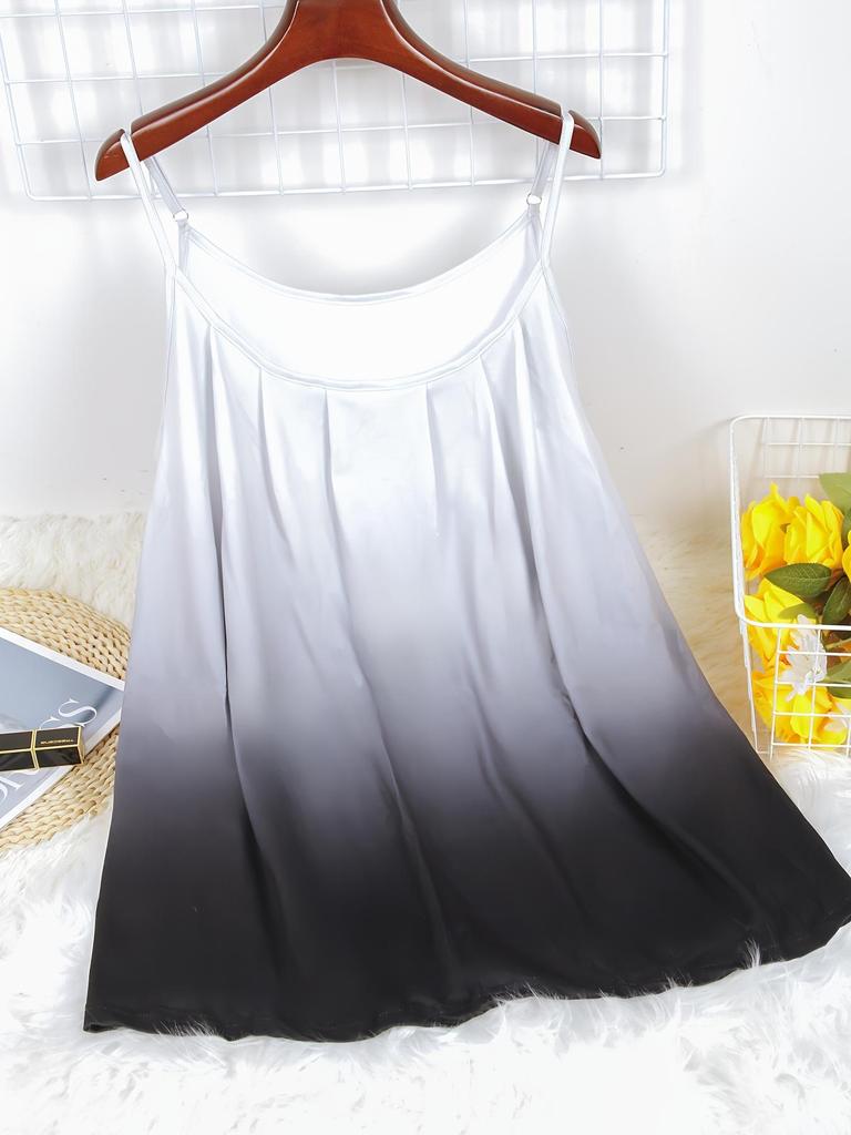 2026 Plus Size Sleeveless Pleated Camisole for Women - Solid Color
