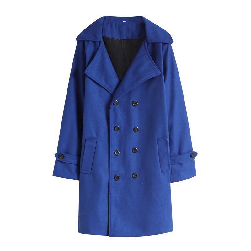 

Autumn and Winter Burst Khaki White Background Men s Woolen Coat Trench Coat 3XL