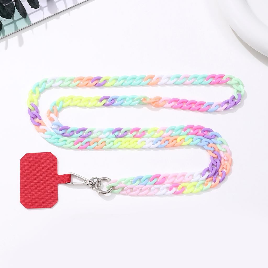 Jelly Color Chain Colorful Acrylic Chain Long Oblique Cross Phone Hanging Rope